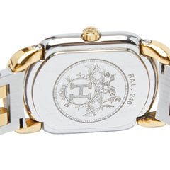 エルメス ラリー 腕時計 RA1.240 クオーツ ベージュ文字盤 ステンレススチール メッキ レディース HERMES 【中古】