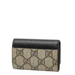 グッチ GGスプリーム GGマーモント キーケース 6連 456118 ベージュ ブラック PVC レザー レディース GUCCI 【中古】