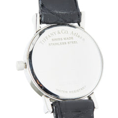 ティファニー アトラス ベルト（社外品） 腕時計 クオーツ ホワイト文字盤 ステンレススチール レザー レディース TIFFANY&Co. 【中古】