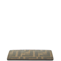 フェンディ ズッカ カードケース パスケース 7AR911 ブラウン ブラック PVC レザー レディース FENDI 【中古】