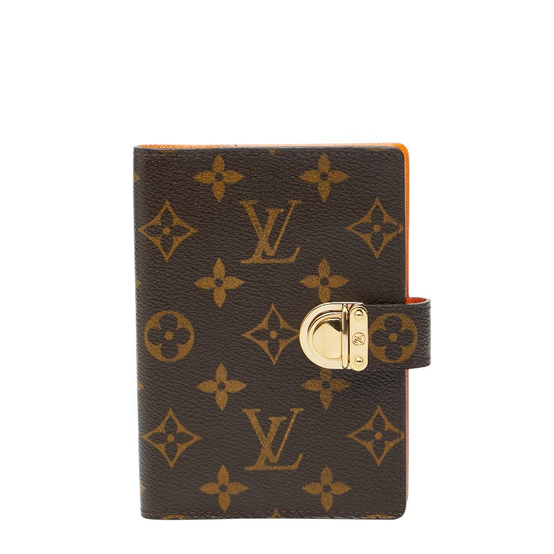 ルイ ヴィトン モノグラム アジェンダ コアラPM 手帳カバー R21015 ブラウン オレンジ PVC レディース LOUIS VUITTON 【中古】