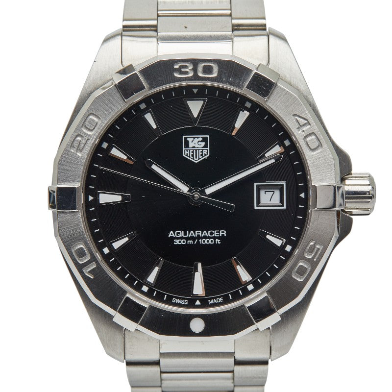 タグホイヤー アクアレーサー 腕時計 WAY11110 クオーツ ブラック文字盤 ステンレススチール メンズ TAG HEUER 【中古】