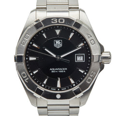 タグホイヤー アクアレーサー 腕時計 WAY11110 クオーツ ブラック文字盤 ステンレススチール メンズ TAG HEUER 【中古】