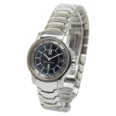 ブルガリ ソロテンポ 腕時計 ST29S クオーツ ブラック文字盤 ステンレススチール レディース BVLGARI 【中古】