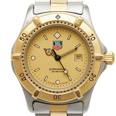 タグホイヤー プロフェッショナル200 腕時計 964.015-2 クオーツ ゴールド文字盤 ステンレススチール メッキ レディース TAG HEUER 【中古】