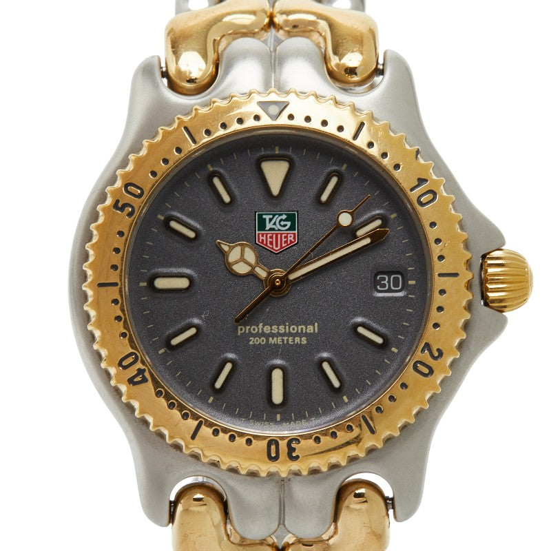 タグホイヤー セル プロフェッショナル200 腕時計 S95.213K クオーツ グレー文字盤 ステンレススチール メッキ ボーイズ TAG HEUER 【中古】
