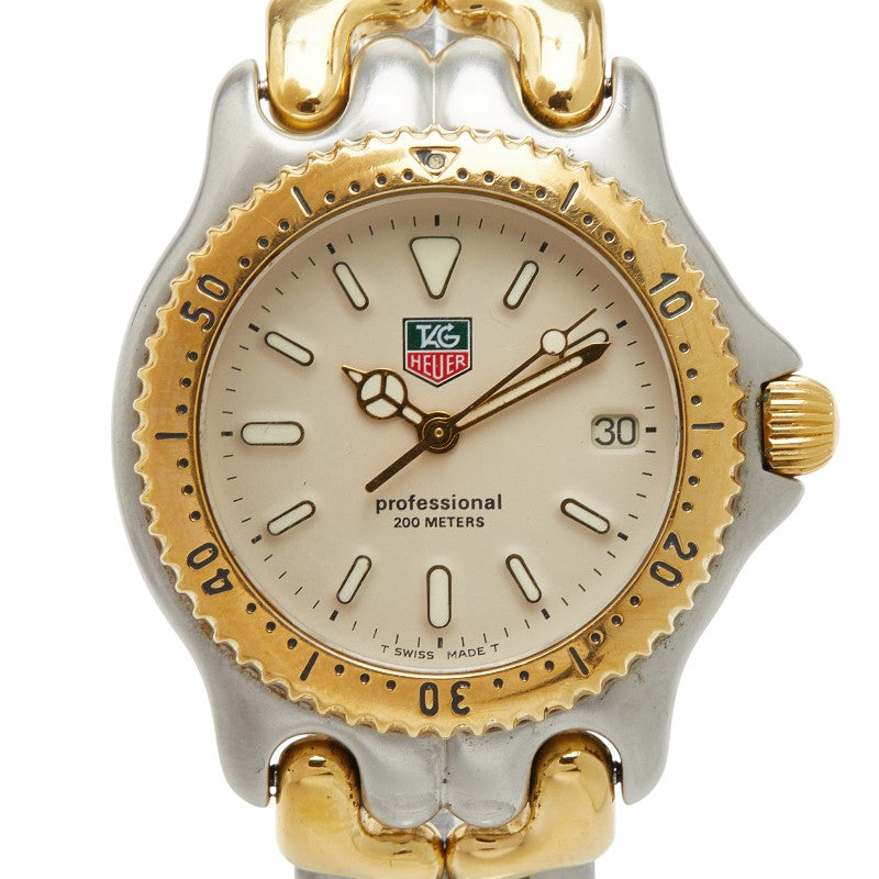 タグホイヤー セル プロフェッショナル200 腕時計 S95.713K クオーツ ベージュ文字盤 ステンレススチール メッキ ボーイズ TAG HEUER 【中古】