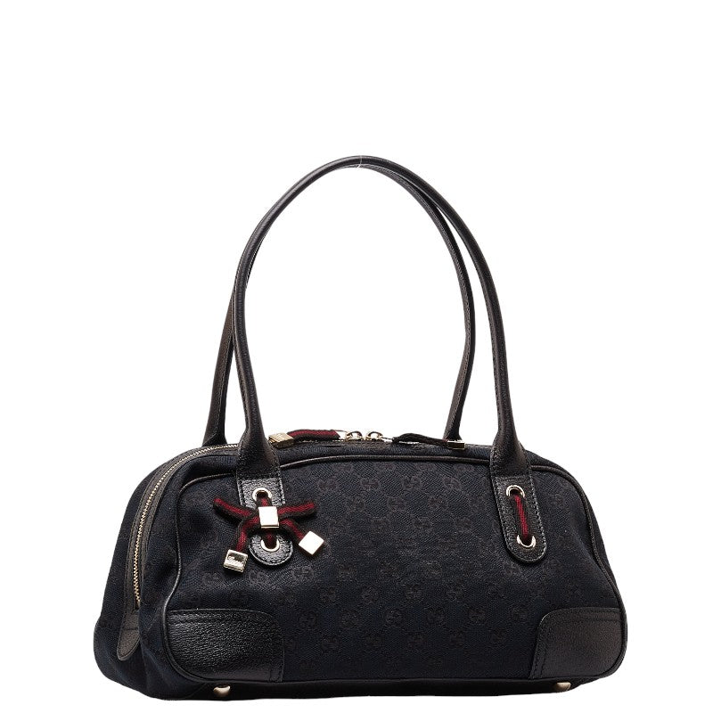 グッチ GGキャンバス プリンシー ハンドバッグ 161720 ブラック キャンバス レザー レディース GUCCI 【中古】