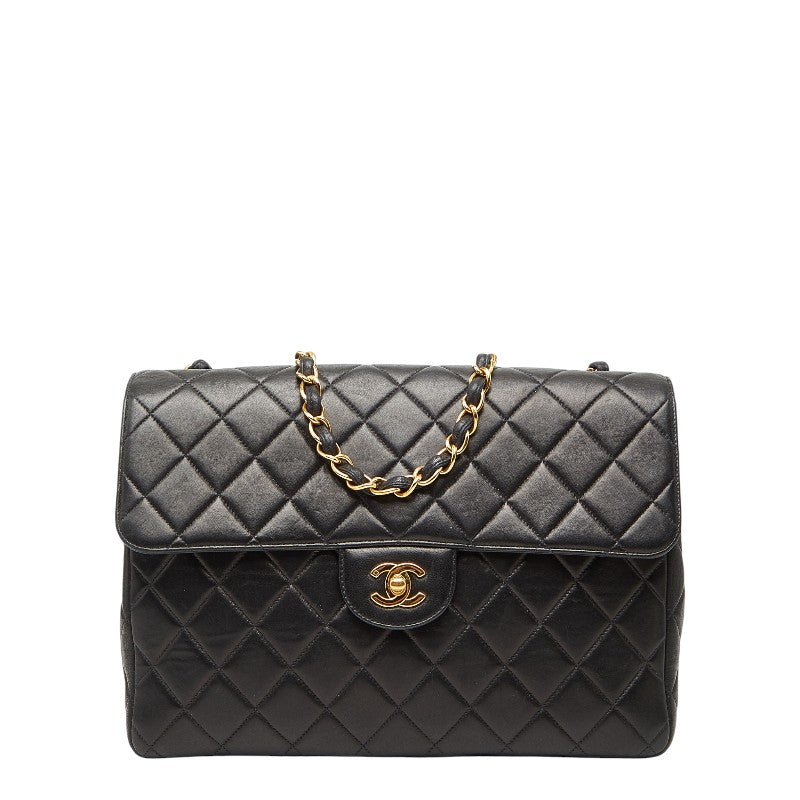 シャネル ココマーク マトラッセ 斜め掛け チェーン ショルダーバッグ ブラック ラムスキン レディース CHANEL 【中古】