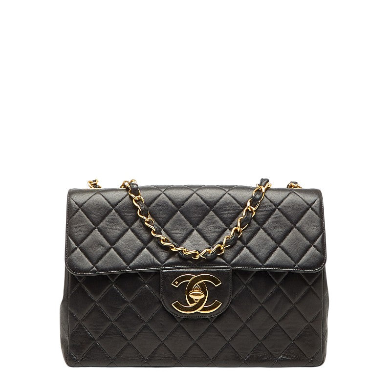 シャネル ココマーク マトラッセ30 チェーン ショルダーバッグ ブラック ラムスキン レディース CHANEL 【中古】