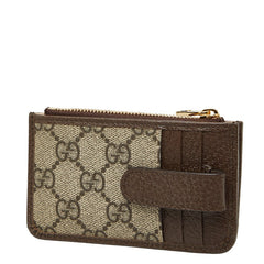 グッチ オフィディア GGスプリーム コインケース カードケース 671723 ベージュ ブラウン PVC レザー レディース GUCCI 【中古】