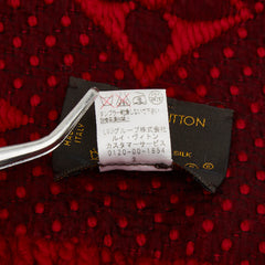 ルイ ヴィトン エシャルプ ロゴマニア マフラー レッド ウール シルク レディース LOUIS VUITTON 【中古】