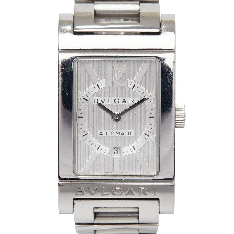 ブルガリ デイト レッタンゴロ 腕時計 RT45S 自動巻き ホワイト文字盤 ステンレススチール メンズ BVLGARI 【中古】