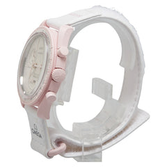 スウォッチ スピードマスター コラボ ミッション トゥ ヴィーナス 腕時計 SO33P100 クオーツ アイボリー文字盤 ステンレススチール キャンバス バイオセラミック メンズ Swatch 【中古】