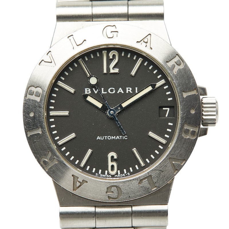 ブルガリ ディアゴノ スポーツ 腕時計 LCV29S 自動巻き ブラック文字盤 ステンレススチール ボーイズ BVLGARI 【中古】