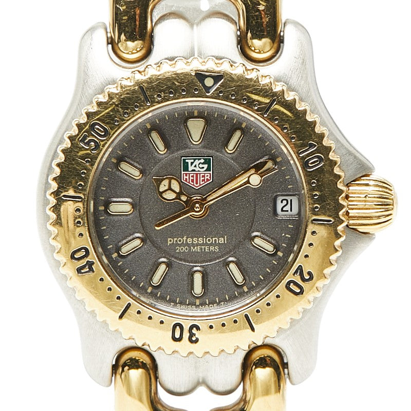 タグホイヤー セル 腕時計 WG1420-0 クオーツ グレー文字盤 ステンレススチール メッキ レディース TAG HEUER 【中古】