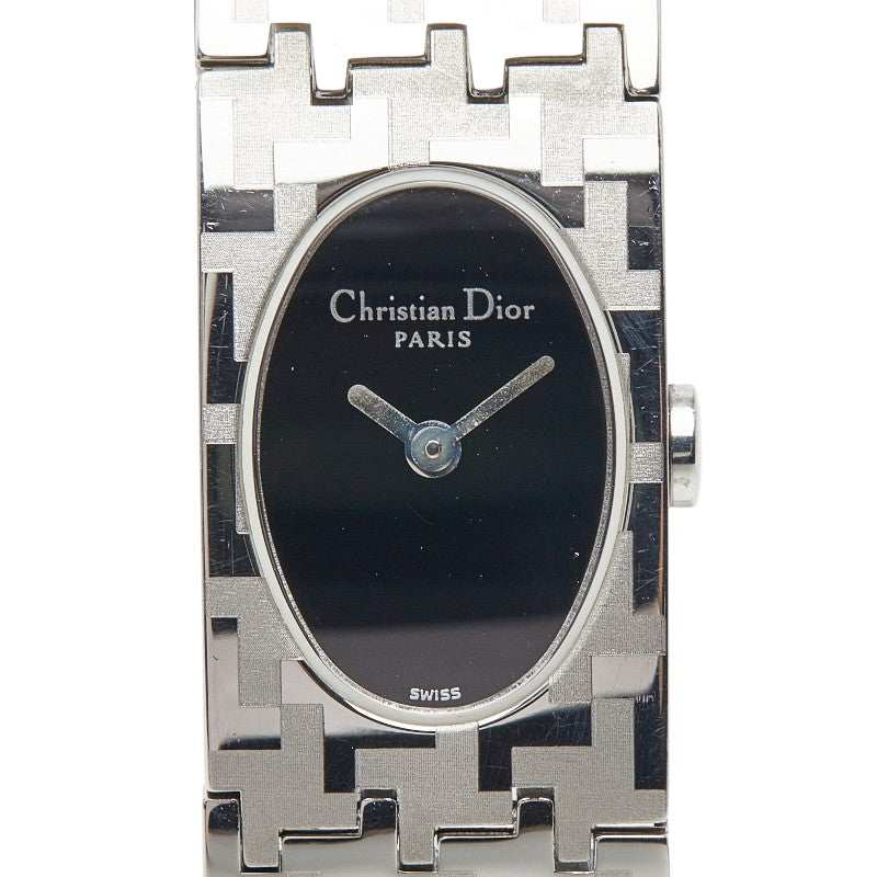 ディオール ミスディオール 腕時計 D70-100 スイス製クオーツ ブラック文字盤 ステンレススチール レディース Dior 【中古】