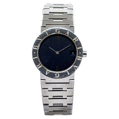 ブルガリ ブルガリブルガリ 腕時計 BB30SS クオーツ ブラック文字盤 ステンレススチール レディース BVLGARI 【中古】