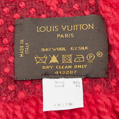 ルイ ヴィトン モノグラム エシャルプロゴマニア マフラー 413287 ピンク レッド系 ウール シルク レディース LOUIS VUITTON 【中古】