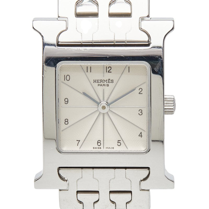 エルメス Hウォッチ 腕時計 HH1.210 クオーツ ベージュ文字盤 ステンレススチール レディース HERMES 【中古】