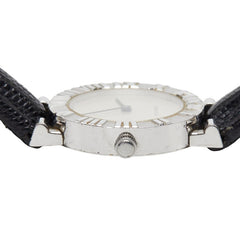 ティファニー アトラス 腕時計 L0640 クオーツ ホワイト文字盤 SV925 シルバー レザー レディース TIFFANY&Co. 【中古】