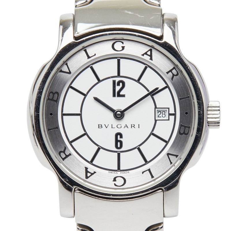 ブルガリ ソロテンポ 腕時計 ST29S クオーツ ホワイト文字盤 ステンレススチール レディース BVLGARI 【中古】