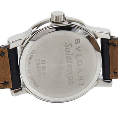 ブルガリ ソロテンポ 腕時計 ST29S クオーツ ホワイト文字盤 ステンレススチール レザー レディース BVLGARI 【中古】