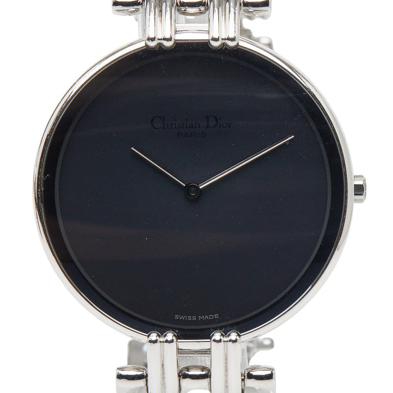 ディオール バギラ 腕時計 D47-120 クオーツ ブラック文字盤 ステンレススチール ユニセックス Dior 【中古】