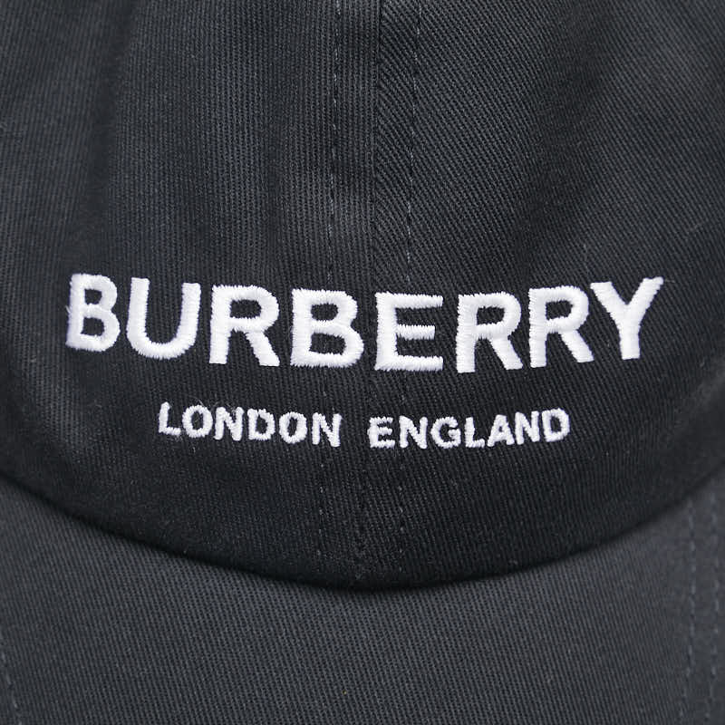 バーバリー ロゴ キャップ ベースボールキャップ サイズ:S 55 ブラック ナイロン レディース BURBERRY 【中古】