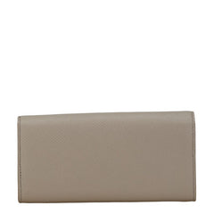 セリーヌ ラージ フラップウォレット  長財布 グレー レザー レディース CELINE 【中古】