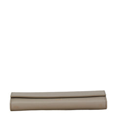 セリーヌ ラージ フラップウォレット  長財布 グレー レザー レディース CELINE 【中古】