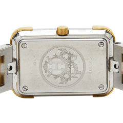エルメス クロアージュ 腕時計 CR1.240 クオーツ ホワイト文字盤 メッキ メタル レディース HERMES 【中古】