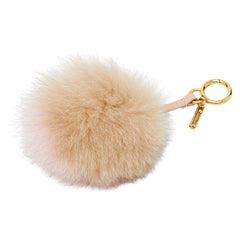 フェンディ ポンポン チャーム キーホルダー 7AR259 ピンク ブラウン シャドーフォックスファー レディース FENDI 【中古】