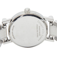 ティファニー アトラス 腕時計 クオーツ ブラック文字盤 ステンレススチール レディース TIFFANY&Co. 【中古】