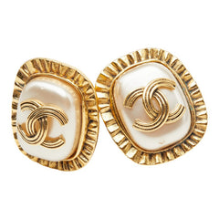シャネル ココマーク ヴィンテージ イヤリング ゴールド ホワイト メッキ フェイクパール レディース CHANEL 【中古】