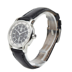 ブルガリ ソロテンポ 腕時計 ST29S クオーツ ブラック文字盤 ステンレススチール レザー レディース BVLGARI 【中古】