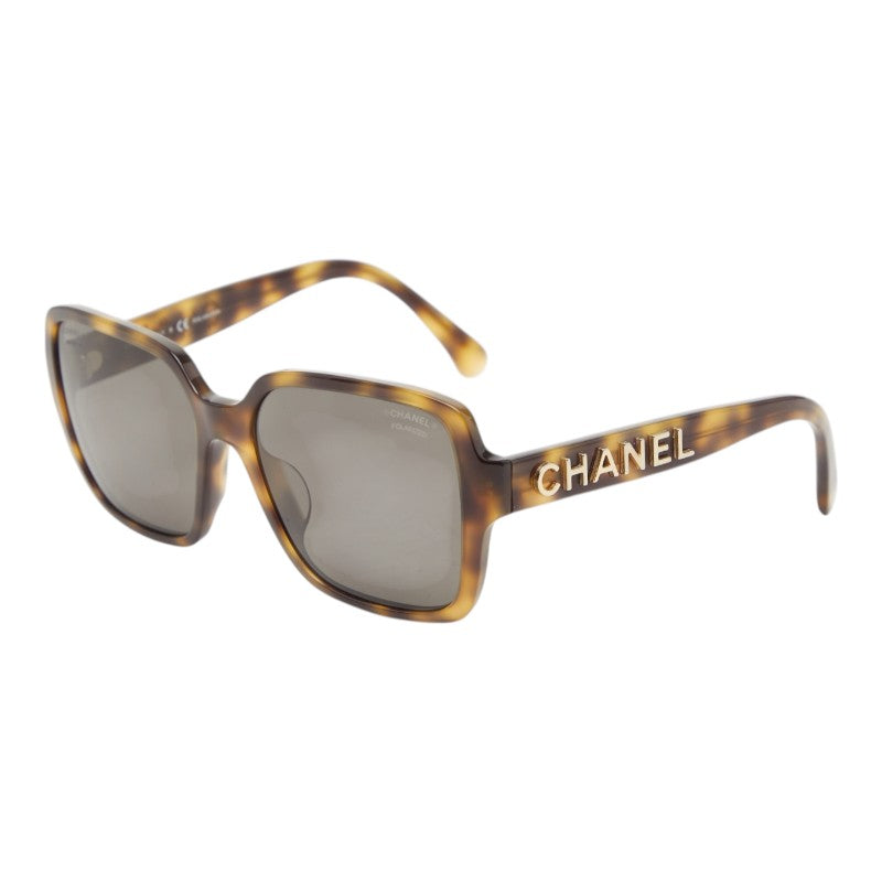 シャネル ロゴ サングラス 5408-A ブラウン プラスチック レディース CHANEL 【中古】