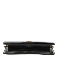 シャネル ココマーク マトラッセ プッシュロック チェーンショルダーバッグ ブラック ラムスキン レディース CHANEL 【中古】