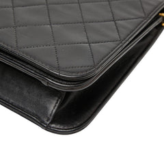 シャネル ココマーク マトラッセ プッシュロック チェーンショルダーバッグ ブラック ラムスキン レディース CHANEL 【中古】