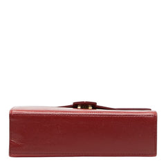 サンローラン リザード型押し ショルダーバッグ レッド レザー レディース SAINT LAURENT 【中古】