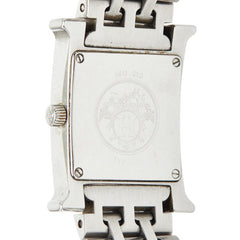 エルメス Hウォッチ 腕時計 HH1.210 クオーツ オレンジ文字盤 ステンレススチール レディース HERMES 【中古】
