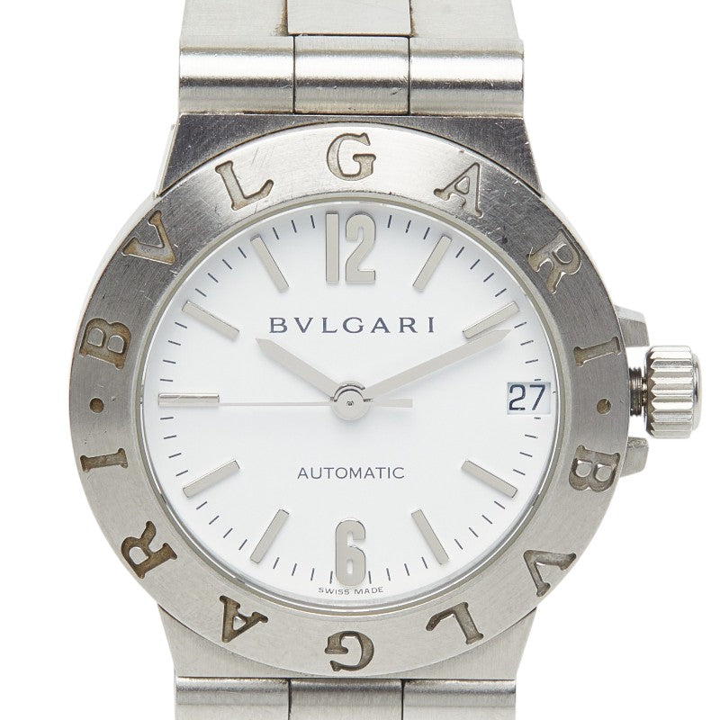 ブルガリ ディアゴノ スポーツ 腕時計 LCV29S 自動巻き ホワイト文字盤 ステンレススチール メンズ BVLGARI 【中古】