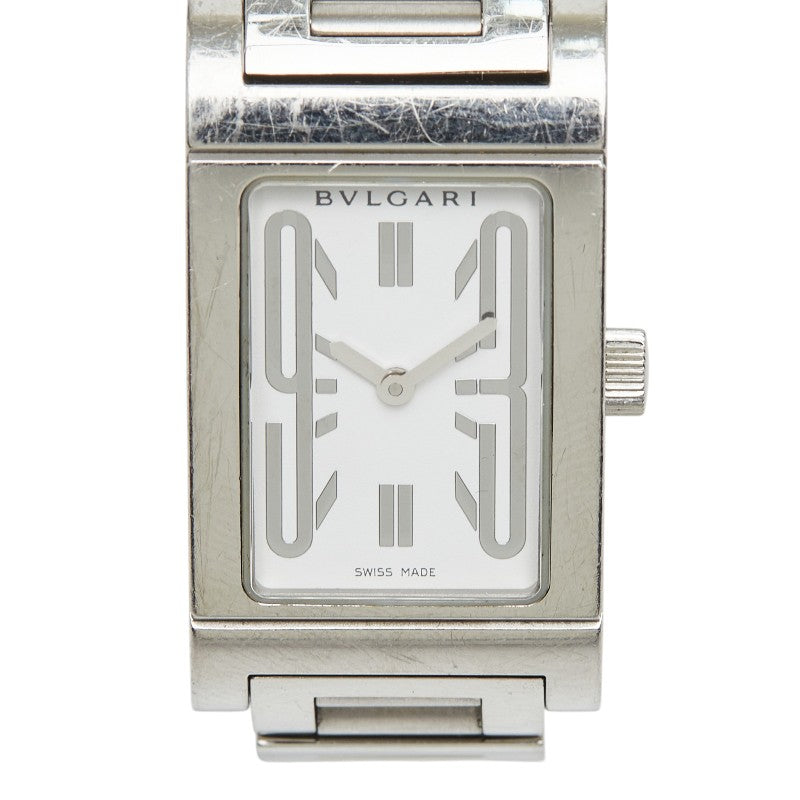 ブルガリ レッタンゴロ 腕時計 RT39S クオーツ ホワイト文字盤 ステンレススチール レディース BVLGARI 【中古】