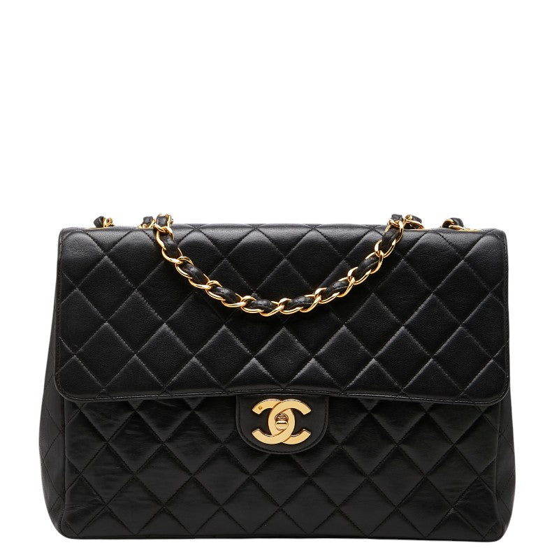 シャネル マトラッセ チェーン ショルダーバック ブラック ゴールド金具 ラムスキン レディース CHANEL 【中古】
