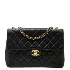 シャネル マトラッセ チェーン ショルダーバック ブラック ゴールド金具 ラムスキン レディース CHANEL 【中古】