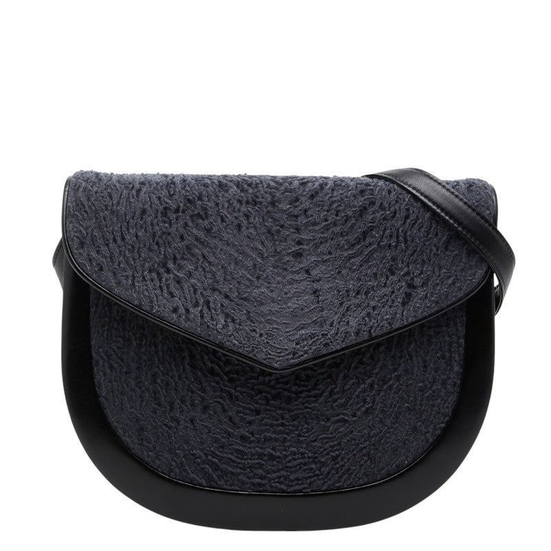 サンローラン ショルダーバッグ ブラック ネイビー レザー カラクール レディース SAINT LAURENT 【中古】