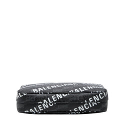 バレンシアガ BB モノグラム シグネチャー ミディアム ショルダーバッグ 702723 ブラック PVC レディース BALENCIAGA 【中古】