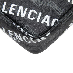 バレンシアガ BB モノグラム シグネチャー ミディアム ショルダーバッグ 702723 ブラック PVC レディース BALENCIAGA 【中古】