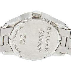 ブルガリ ソロテンポ 腕時計 ST37S クオーツ ブラック文字盤 ステンレススチール メンズ BVLGARI 【中古】