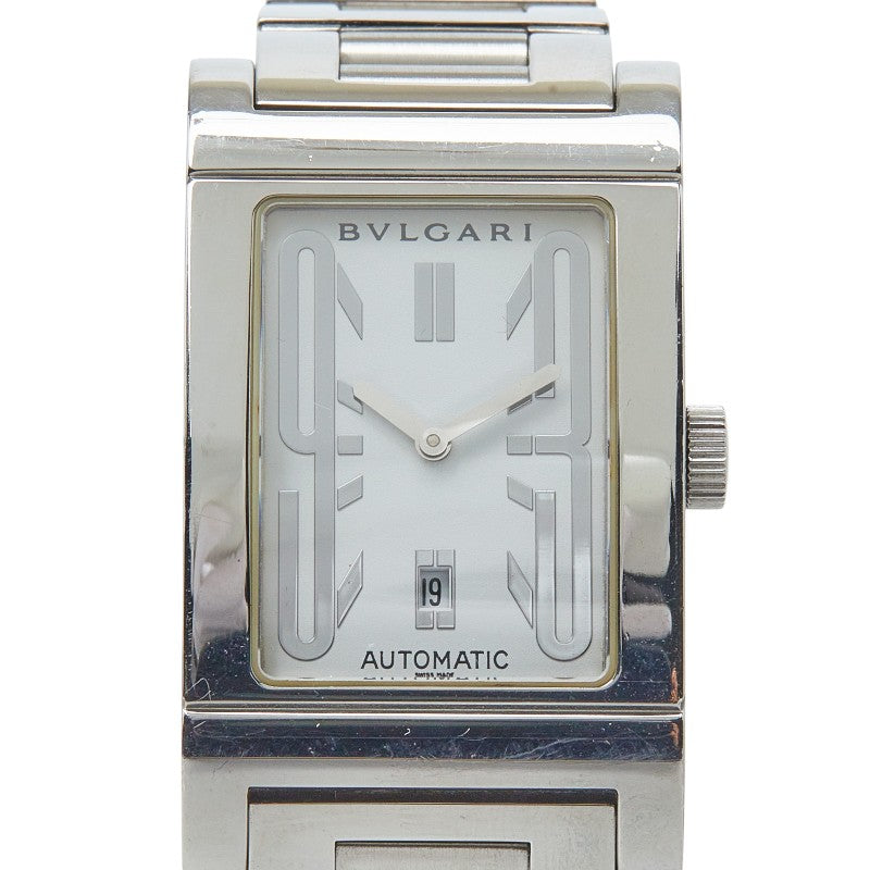 ブルガリ レッタンゴロ 腕時計 RT45S クオーツ ホワイト文字盤 ステンレススチール メンズ BVLGARI 【中古】